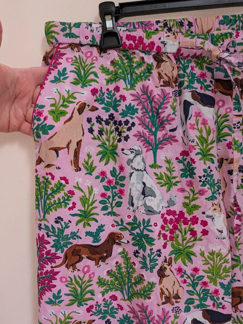 NWT Printfresh Pink Must Love Dogs Short Sleep Top & Long Pants Set Size Large
